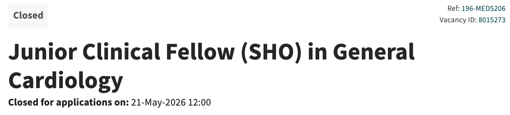 job listing closed at 1200pm